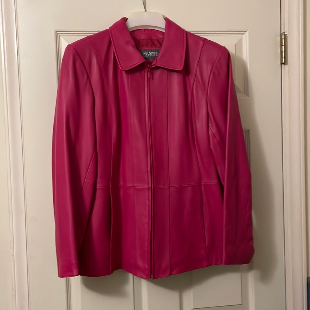 Wilsons Leather Jacket Hot Pink
